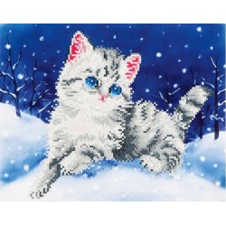 DIAMOND DOTZ Katze im Schnee 35,5x27,9 c