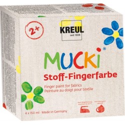 MUCKI Stoff-Fingerfarbe 4er Set