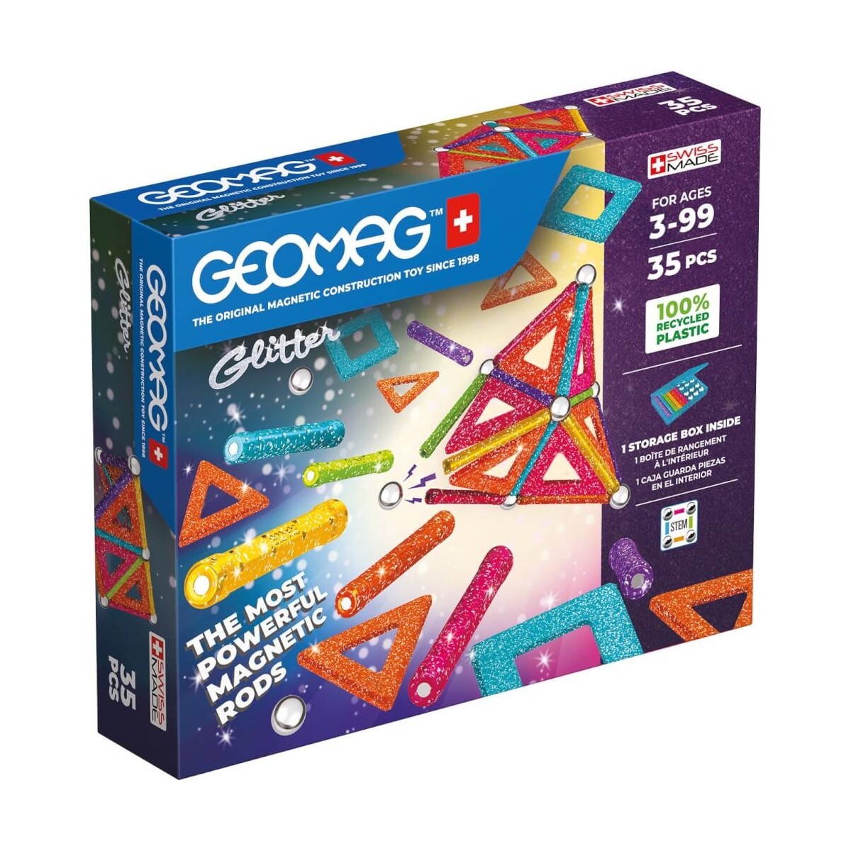 GEOMAG GLITTER RECYCLED   35 TEILE