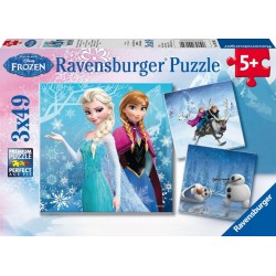 Ravensburger 09264 Puzzle Disney Die Eiskönigin Abenteuer im Winterland 3x49 Teile