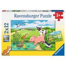 Ravensburger 07582 Puzzle Tierkinder auf dem Land 2 x 12 Teile