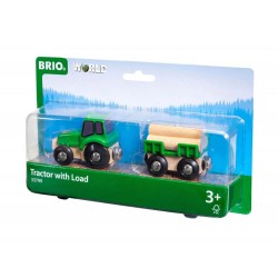 BRIO 63379900 Traktor mit Holz Anhänger
