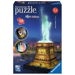 Ravensburger 12596 Puzzle 3D Freiheitsstatue Night Edition 108 Teile