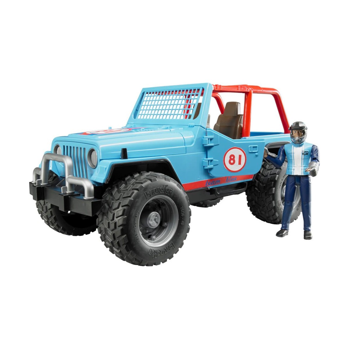 Bruder 02541 Jeep Cross Country racer blau mit Rennfahrer