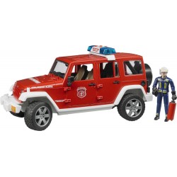 Bruder 02528 Jeep Wrangler Unlimited Rubicon Feuerwehrfahrzeug mit Feuerwehrmann