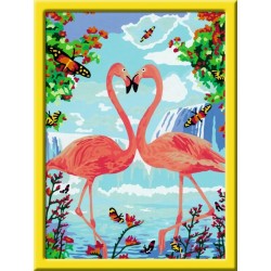 Ravensburger Spiel   Malen nach Zahlen   Flamingo Love