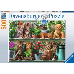 Ravensburger Puzzle   Katzen im Regal, 500 Teile