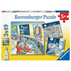 Ravensburger 05088 Puzzle Auf Weltraummission mit Tom und Mia 3x49 Teile