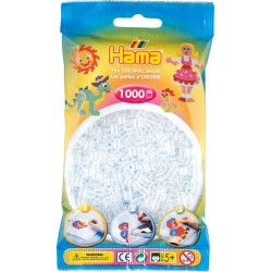 Hama   Perlenbeutel 1000 Stück transparent weiß