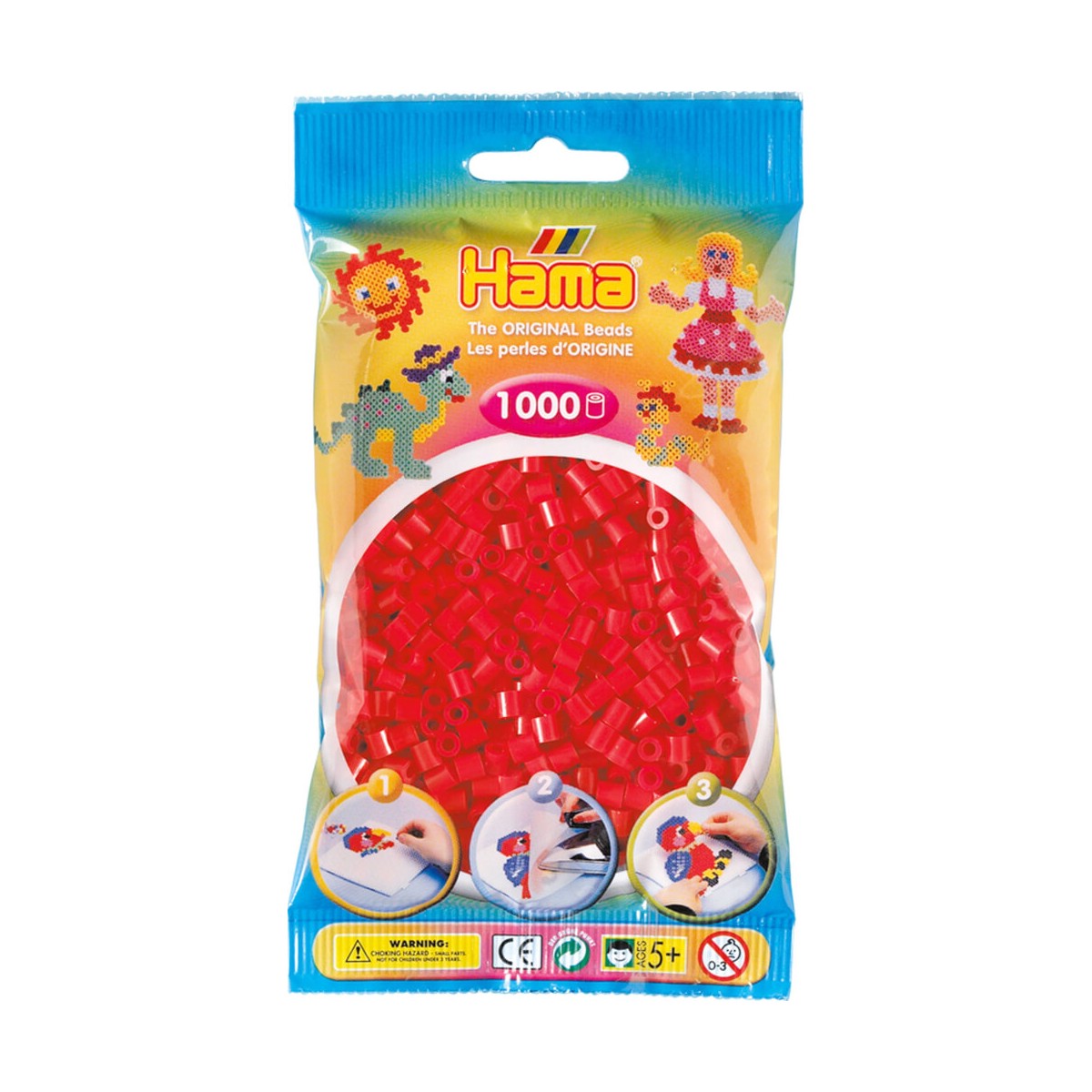 Hama® Bügelperlen Perlen, rot, 1.000 Stück