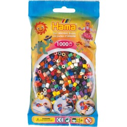 Hama® Bügelperlen Midi   Vollton Mix 1000 Perlen (22 Farben)