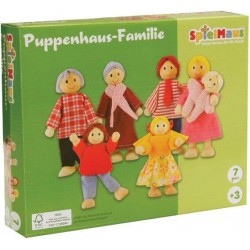 SpielMaus Holz Puppenhaus Familie