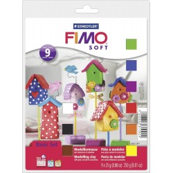 Fimo Soft Basic Set, 8 Farben, Halbblöcke à 25g