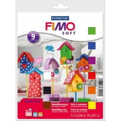 Fimo Soft Basic Set, 8 Farben, Halbblöcke à 25g