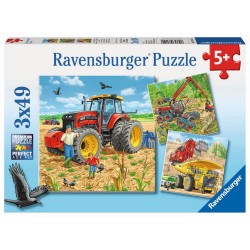 Ravensburger 08012 Kinderpuzzle Große Maschinen 3 x 49 Teile