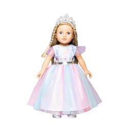 Heless   Puppen Kleid Fee und Einhorn mit silberner Krone, Gr. 28 35 cm