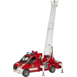 thumb-alternative:Bruder 02673 MB Sprinter Feuerwehr mit Drehleiter, Pumpe und Light   Sound Modul