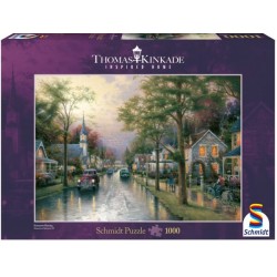 Schmidt Spiele Puzzle Thomas Kinkade Morgen in der kleinen Stadt 1000 Teile