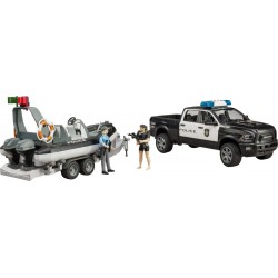 Bruder 02507 RAM 2500 Polizei Pickup, L S Modul, Anhänger, Boot und 2 Figuren
