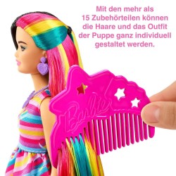 Mattel HCM90 Barbie Totally Hair Puppe im Herzlook, Petite, 21,6 cm lange Haare, 15 Zubehörteile, ab