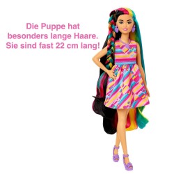 Mattel HCM90 Barbie Totally Hair Puppe im Herzlook, Petite, 21,6 cm lange Haare, 15 Zubehörteile, ab