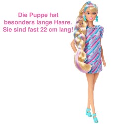 Mattel HCM88 Barbie Totally Hair Puppe im Sternenlook, 21,6 cm langes Fantasiehaar, 15 Zubehörteile,