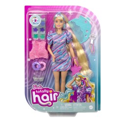 Mattel HCM88 Barbie Totally Hair Puppe im Sternenlook, 21,6 cm langes Fantasiehaar, 15 Zubehörteile,