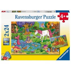 Ravensburger Kinderpuzzle 05637   Magischer Wald   2x24 Teile Puzzle für Kinder ab 4 Jahren