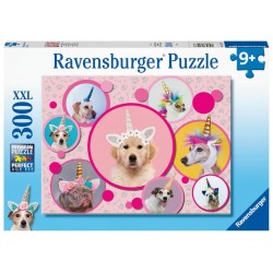 Ravensburger 13297 Puzzle Knuffige Einhorn Hunde 300 Teile