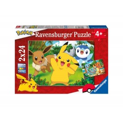Ravensburger Kinderpuzzle 05668   Pikachu und seine Freunde   2x24 Teile Pokémon Puzzle für Kinder a