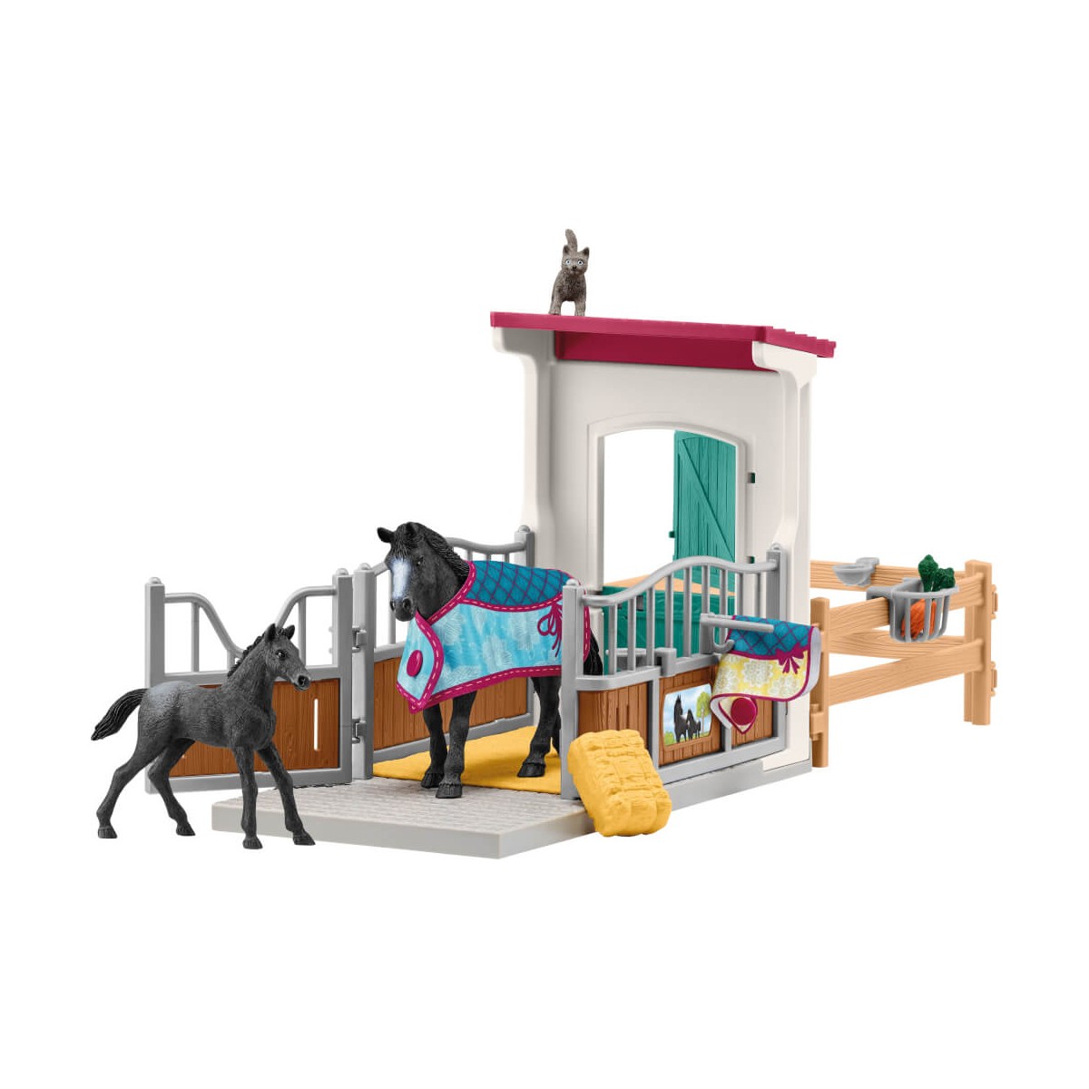 schleich® Horse Club 42611 Pferdebox mit Stute und Fohlen