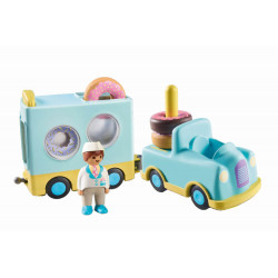 PLAYMOBIL 71325 1.2.3: Verrückter Donut Truck mit Stapel  und Sortierfunktion