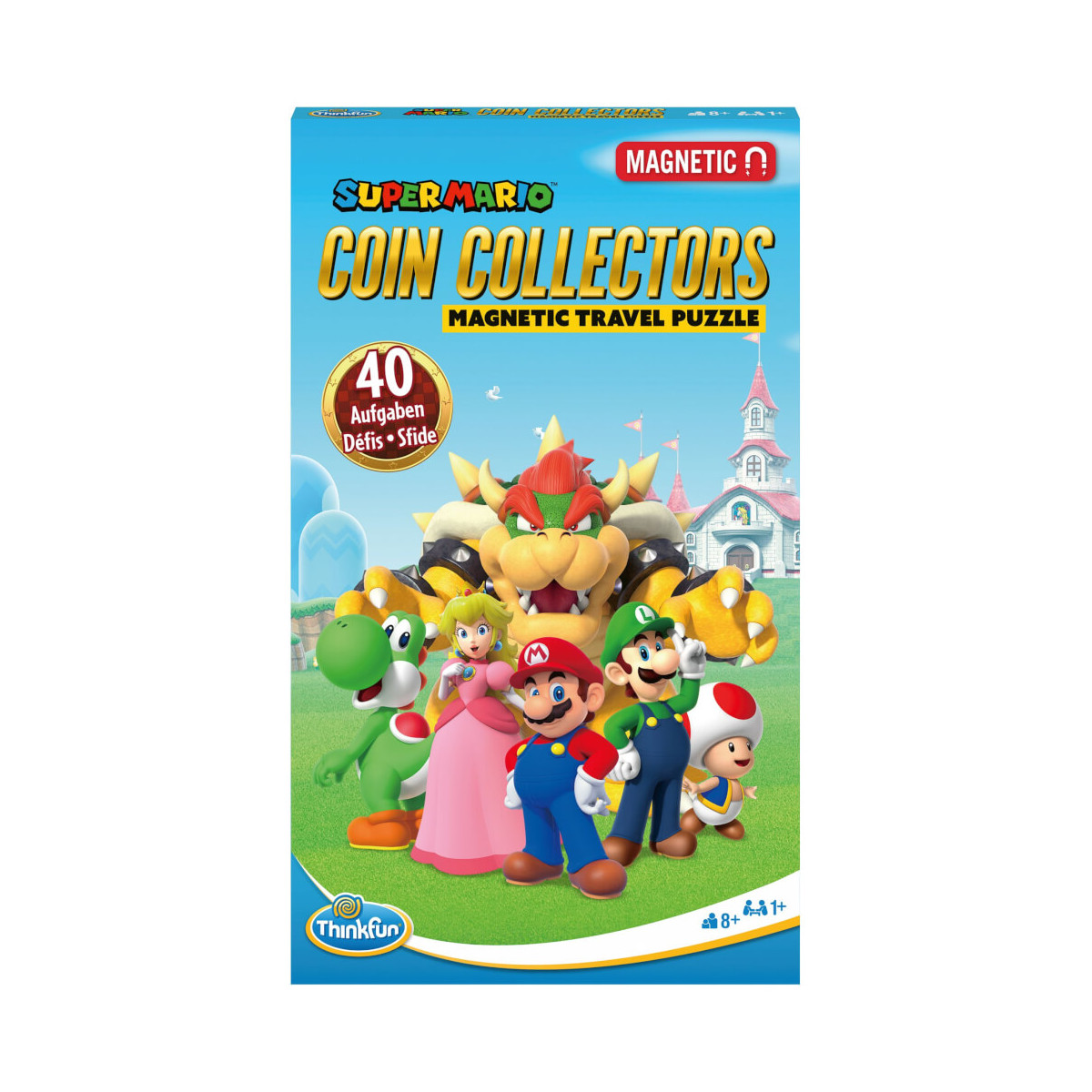 Magnetisches Super Mario Coin Collectors Reisespiel mit Mario-Figuren auf dem Cover.