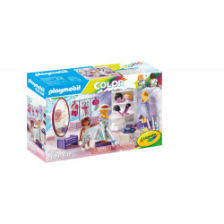 Playmobil Color Crayola Set mit Modeatelier, Spielfiguren und Zubehör in dekorativer Box.