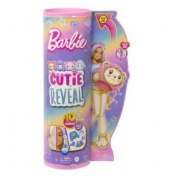 Barbie Cutie Reveal Puppe und Accessoires, Löwe der Cozy Cute Serie, T-Shirt mit dem Aufdruck Hope“, blonde Haare mit violetten 