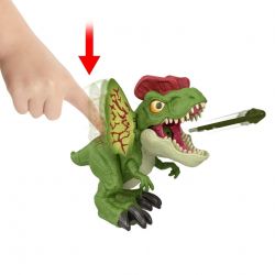 Jurassic World Uncaged Dinosaurierspielzeug Mit Geräuschen, Uncaged Dilophosaurus-Figur Für Wilden Kampfspaß