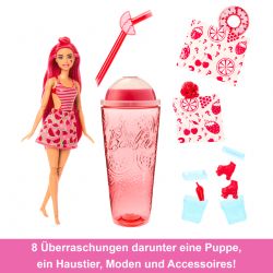 Barbie Pop Reveal Fruit Serie Wassermelone Puppe, 8 Überraschungen, Inklusive Haustier, Schleim, Duft Und Farbwechsel