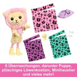 Barbie Cutie Reveal Kuschelweich Serie, Chelsea-Puppe Und Zubehörteile, Plüschlöwe, Brünette Kleine Puppe