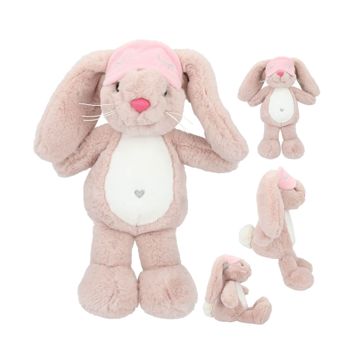 Princess Mimi Plüsch Hase Nelly Rosa Mit Schlafmaske 21 cm