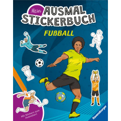 Ravensburger Mein Ausmalstickerbuch Fußball   Großes Buch mit über 300 Stickern, viele Sticker zum A