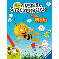 Ravensburger Mein Ausmalstickerbuch Die Biene Maja – Großes Buch mit über 250 Stickern, viele Sticke