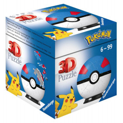 Ravensburger 3D Puzzle 11265   Puzzle Ball Pokémon Pokéballs   Superball   [EN] Great Ball   54 Teil