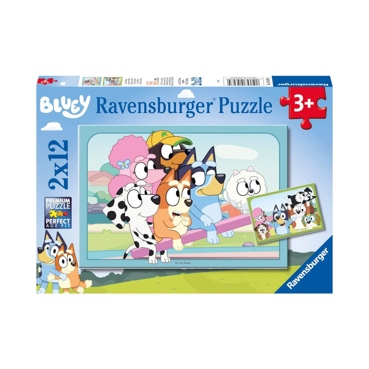 Ravensburger Kinderpuzzle 05693   Spaß mit Bluey    2x12 Teile Bluey Puzzle für Kinder ab 3 Jahren