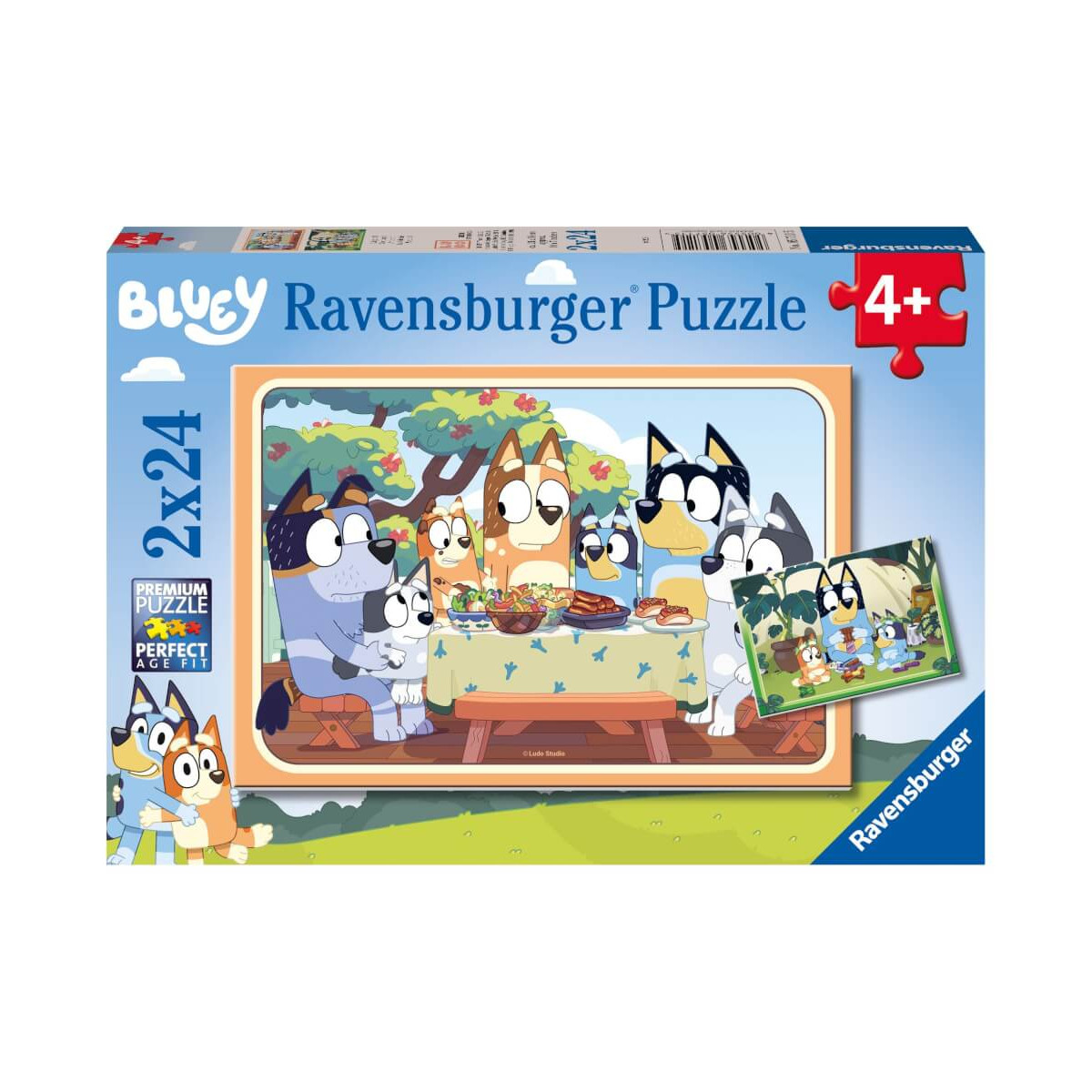 Ravensburger Kinderpuzzle 05711   Auf geht's!    2x24 Teile Bluey Puzzle für Kinder ab 4 Jahren