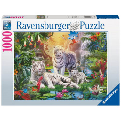 Puzzle Familie der Weißen Tiger 1000 Teile