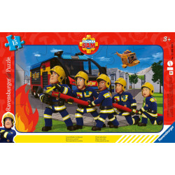 Ravensburger Kinderpuzzle 12001030   Unsere Retter im Einsatz    15 Teile Fireman Sam Rahmenpuzzle f