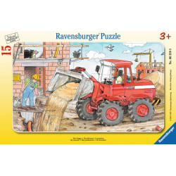 Ravensburger Kinderpuzzle   06359 Mein Bagger   Rahmenpuzzle für Kinder ab 3 Jahren, mit 15 Teilen