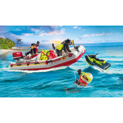 PLAYMOBIL 71464 Feuerwehrboot mit Aqua Scooter