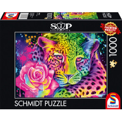 Puzzle Sheena Pike Neon Regenbogen Leopard 1000Teile