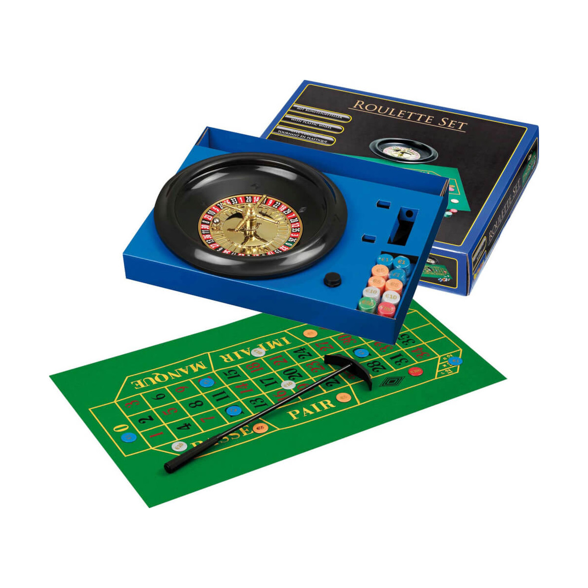 Philos Roulette Set mit Kunststoff Teller 30 cm